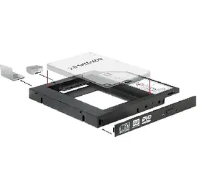 DeLock Slim SATA 5.25 instalační rámeček pro 1x 2.5" SATA HDD nebo SSD