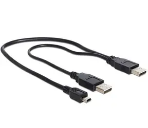 DeLock kabel 2 x USB 2.0-A male / USB mini 5-pin, 30cm