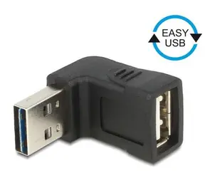 DeLock adaptér EASY-USB 2.0-A samec > USB 2.0-A samice pravoúhlý nahoru/dolů