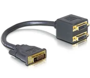 Delock adaptér DVI 25 samec > 2x DVI 25 samice / doprodej