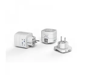 TECH cestovní adaptér pro cizince v ČR s integrovaným 2xUSB nabíječkou