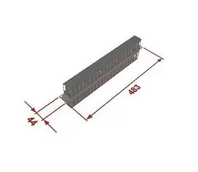 Triton 19" vyvaz. panel 1U oboustranná plast. lišta BK