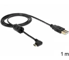 DeLock kabel USB 2.0 A samec <-> USB micro B samec pravoúhlý 270° 1 m