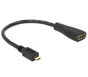 Delock kabel High Speed HDMI s Ethernetem - micro D samec <-> A samice / 23 cm