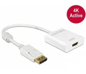 Delock Adaptér Displayport 1.2 samec <-> HDMI samice 4K aktivní / bílá