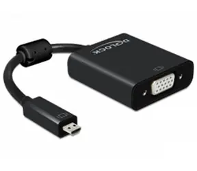Delock adaptér HDMI Micro-D samec <-> VGA samice / s Audio / černý