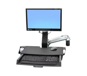 ERGOTRON StyleView Sit-Stand Combo Arm s prac. plochou / nástěnný držák do lišty / na LCD, klávesnici a myš / sklopný