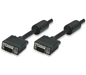 Manhattan Kabel pro monitory SVGA HD15 M/HD15 M / s feritovým filtrem / černý / 1.8m