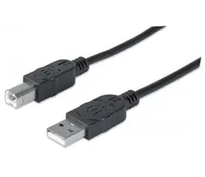 Manhattan Hi-Speed USB 2.0  Kabel A-B M/M / 1.8m / černý