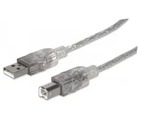 Manhattan Hi-Speed USB 2.0  Kabel A-B M/M / 1.8m / stříbrný
