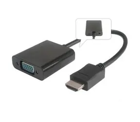 PremiumCord převodník HDMI na VGA se zvukem 3,5mm stereo jack / černý