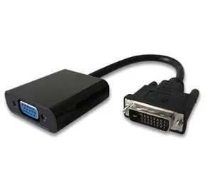 PremiumCord převodník DVI na VGA s krátkým kabelem / 25cm / černý