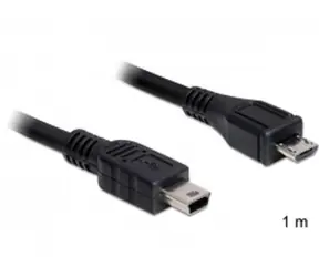 DeLock Cable USB 2.0 micro-B male > USB mini male / 1 m