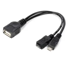 PremiumCord USB redukce kabel USB A (female)+Micro USB(female) + Micro USB(male) OTG