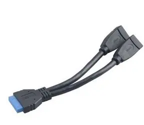 AKASA AK-CBUB09-15BK / interní adaptér USB / 19pin USB 3.0 na 2x USB 3.0