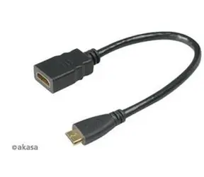 AKASA AK-CBHD10-25BK / kabelová redukce / HDMI na Mini HDMI / pozlacené kontakty