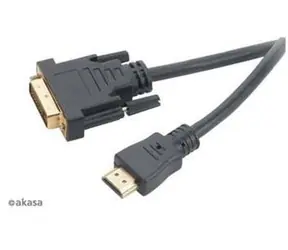 AKASA AK-CBHD06-20BK / redukce / DVI-D na HDMI / pozlacené kontakty / 2m