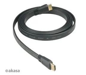 AKASA AK-CBHD05-20BK / PROSLIM HDMI propojovací kabel / plochý / pozlacené konektory / 2m