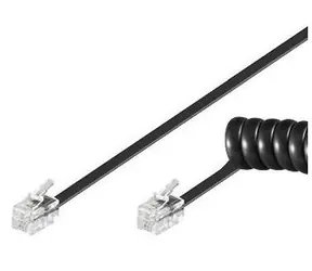 PremiumCord Kabel telefonní sluchátkový kroucený 4 žíly 2m - černý