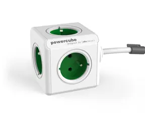 PowerCube Extended zelená / Prodlužovací přívod 230V / 1.5m / 5 zásuvek