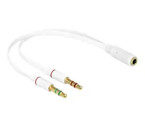 DeLock Headset Adapter 1 x 3.5 mm 4 pin Stereo jack female > 2 x 3.5 mm 3 pin Stereo jack male 