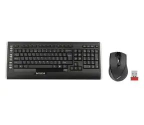 A4tech 9300F / set bezdrátové klávesnice a V-Track optická myš / CZ/US / USB / černá