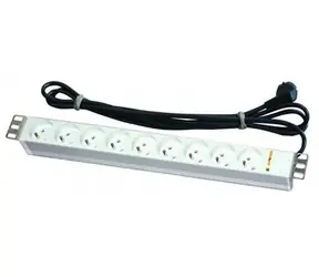 Napájecí panel / 9x UTE / 1U / RAL7035 / 3m kabel