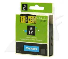 Dymo orig. páska, 45018, S0720580, černý tisk/žlutý podklad, 7m, 12mm,