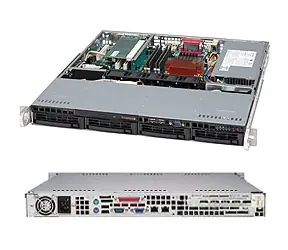SUPERMICRO 1U chassis (CSE-813MFTQC-350CB) / 4x 3.5" HS SAS / SATA / 350W (80PLUS Platinum)