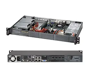 SUPERMICRO mini1U chassis (CSE-504-203B) / 2x 3.5" fixed HDD / 200W (Gold)