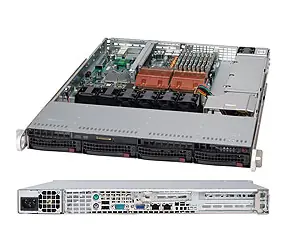 SUPERMICRO 1U chassis (CSE-815TQ-R700WB) / 4x 3.5" HS SAS / SATA / 2x700W (80PLUS Gold) / WIO