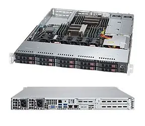 SUPERMICRO 1U server (SYS-1028R-WTRT) / 2x LGA2011-3 / iC612 / 16x DDR4 ECC R / 10x SATA3 HS (2.5") / 2x700W / 2x10GbE