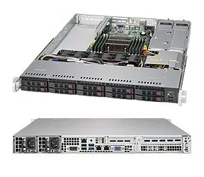 SUPERMICRO 1U server (SYS-1018R-WC0R) / 1x LGA2011-3 / iC612 / 8x DDR4 ECC R / 8x SATA HS (2.5") / 2x700W / IPMI