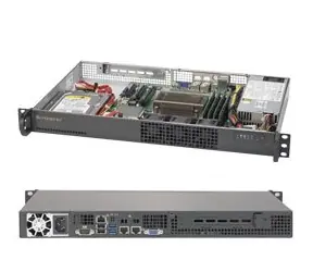 SUPERMICRO mini1U server (SYS-5019S-L) / 1x LGA1151 / iC232 / 4x DDR4 ECC / 1x 3.5" Fix SATA / 200W / IPMI