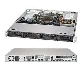 SUPERMICRO 1U server (SYS-5019S-M) / 1x LGA1151 / iC236 / 4x DDR4 ECC / 4x 3.5" HS SATA3 / 350W / IPMI