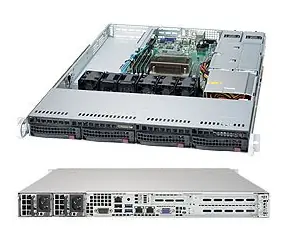 SUPERMICRO 1U server (SYS-5019S-WR) / 1x LGA1151 / iC236 / 4x DDR4 ECC / 4x 3.5" HS SATA3 / 2x500W (80+ Platinum) / IPMI