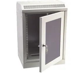 DATACOM 10" rack jednodílný 4U 280 šedé / skleněné dveře