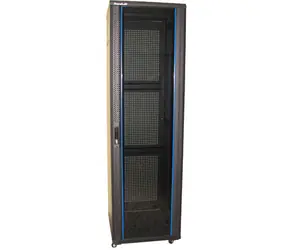 XtendLan TELCO-42U-810-BLACK-P 19" rozvaděč / výška 42U / 800 x 1000 / perforované skleněné dveře