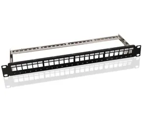 MicroConnect Prázdný patch panel CAT6 24 portů pro 1U rack 19" černá