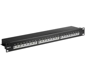 MicroConnect 19" Patch Panel CAT6 RJ-45 24-portů černá