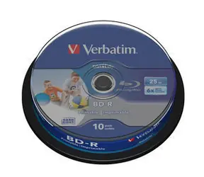 Verbatim BD-R Blu-Ray 25GB 10ks / 6x / HTL WIDE printable / spindle