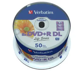 Verbatim DVD+R DL 8.5 GB Inkjet Printable 50ks / 8x