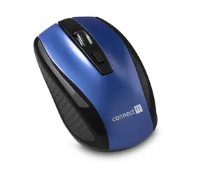 CONNECT IT CI-1225 modrá / Bezdrátová optická myš / 1600DPI / 4 tlačítka / 2.4GHz / 2xAAA