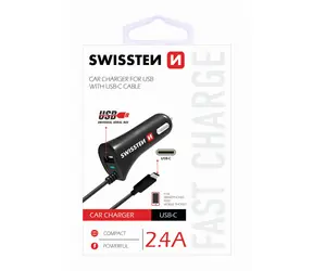 SWISSTEN CL AUTONABÍJEČKA USB-C A USB 2,4A POWER
