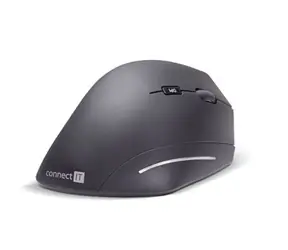 CONNECT IT FOR HEALTH CMO-2510-BK černá / Ergonomická vertikální bezdrátová myš / 1600DPI / 6 tlačítek / 2.4GHz / 2x AA