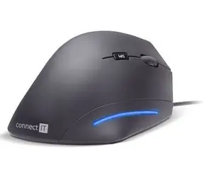 CONNECT IT FOR HEALTH CMO-2500-BK černá / Ergonomická vertikální myš / 1600DPI / 6 tlačítek / USB / 1.8m