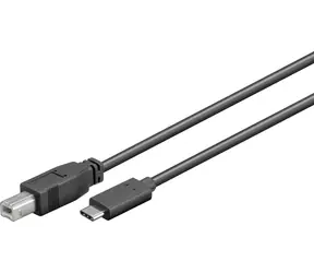 MicroConnect Propojovací kabel USB-C 3.1 M - USB-B 2.0 M / 480 Mbit/s / 1m / černá