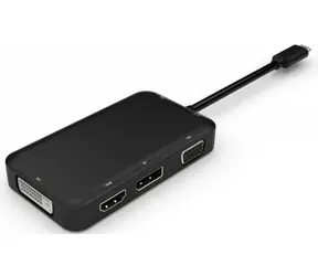 MicroConnect Video-Dock USB-C / DP / HDMI / DVI / VGA / 1 displej / černá