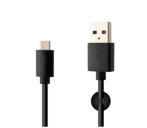 FIXED Datový a nabíjecí kabel s konektorem USB-C USB 2.0 černá / 3A / držák a stahovací pásek v balení