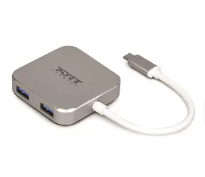 PORT CONNECT USB-C HUB šedá / 4x USB 3.0